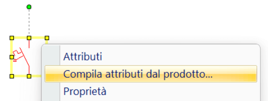 compilazione degli attributi dal prodotto