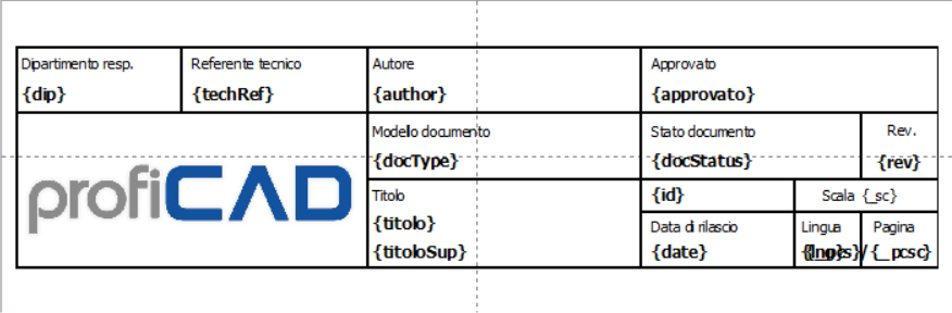 cartiglio conforme alla norma ISO 7200